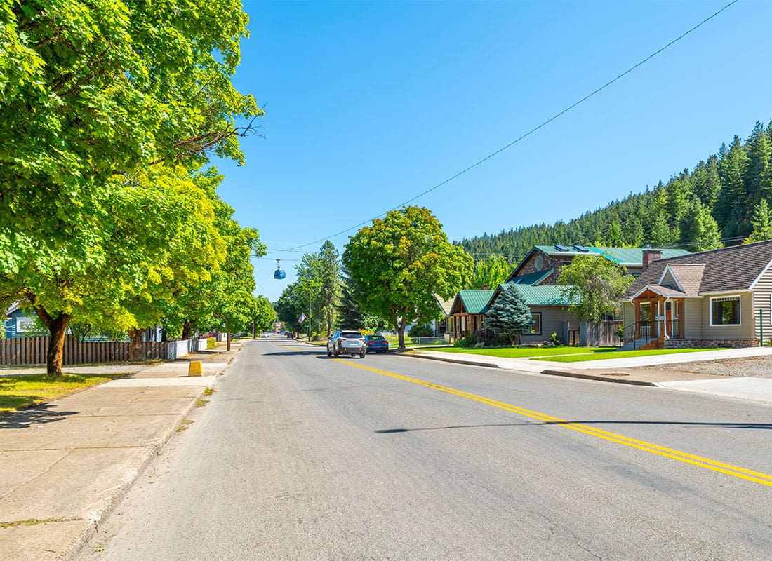 Kellogg, ID - Homes Near a Ski Resort on a Sunny Day in Kellogg Idaho